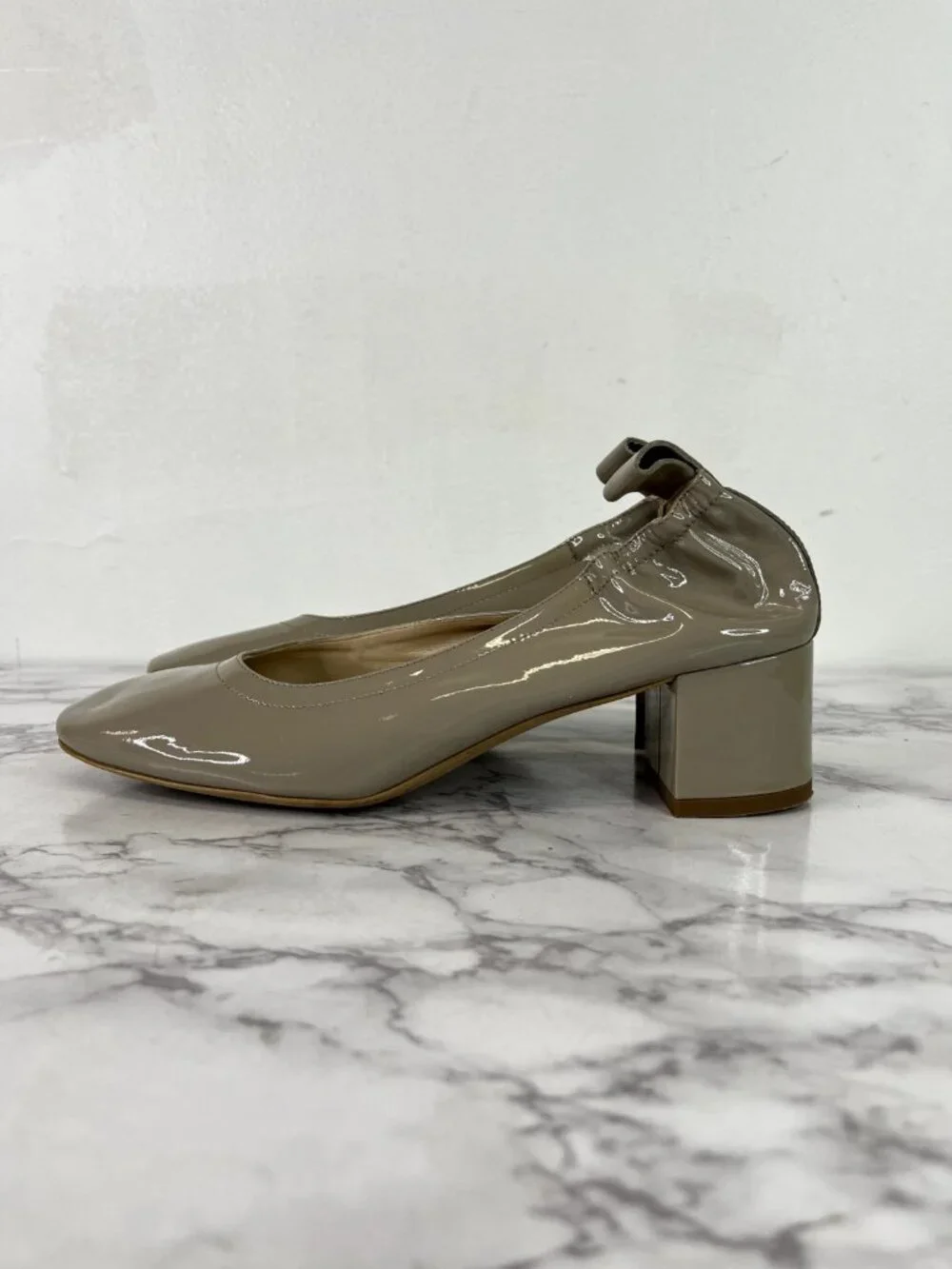 Everlane Women's The Italian Patent Leather Grey Heel Size 6.5